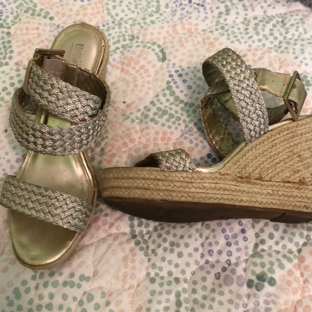 Gold espadrilles